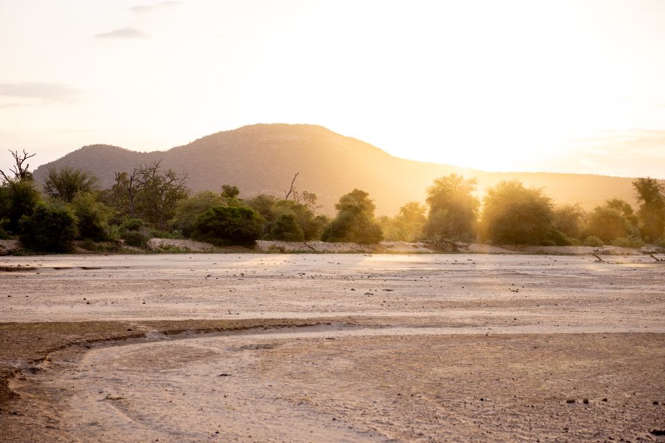 Open desert running to the hills
